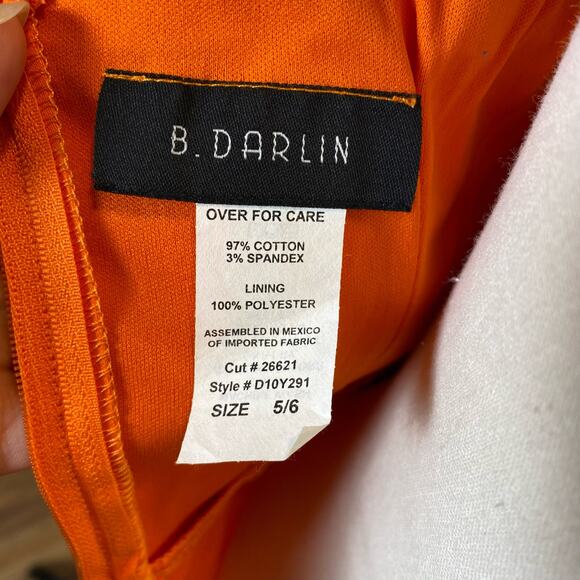 B Darlin Orange Flower One Strap Bodycon Formal Mini Dress Size 5/6 - Picture 9 of 12